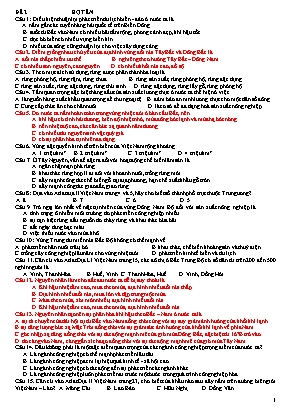 Ôn luyện thi Đại học môn Địa lý - Đề số 2